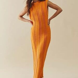 Free People orange knit dress